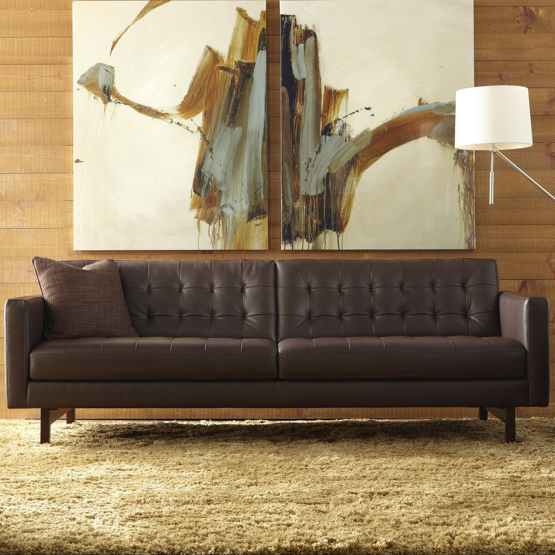 American Leather Parker Casual Sofa with Buttonless Tufted Seat Back